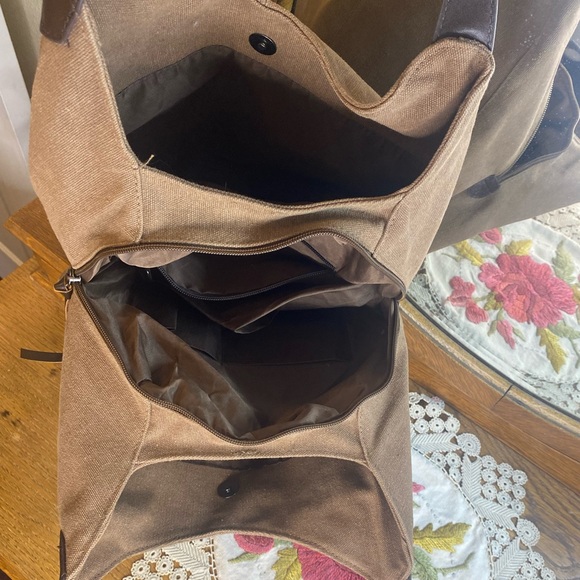 NWOT K2 hobo bag in brown with brown leather handle - Picture 4 of 8